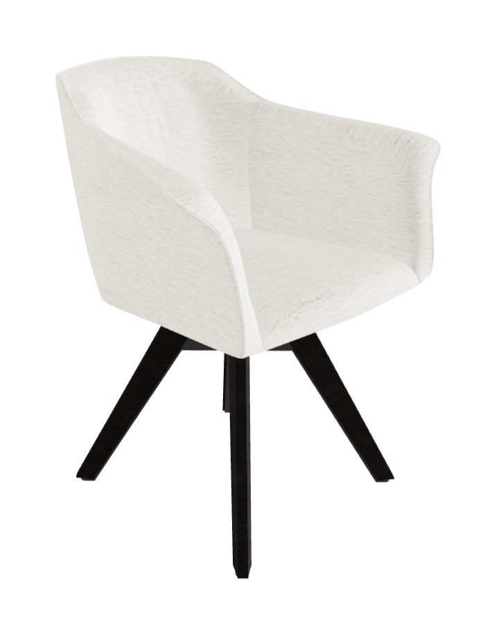 Tyler Swivel Dining Armchair_Graphite Embossed_Open Pore Matt Black Ashwood_Fabric_B240