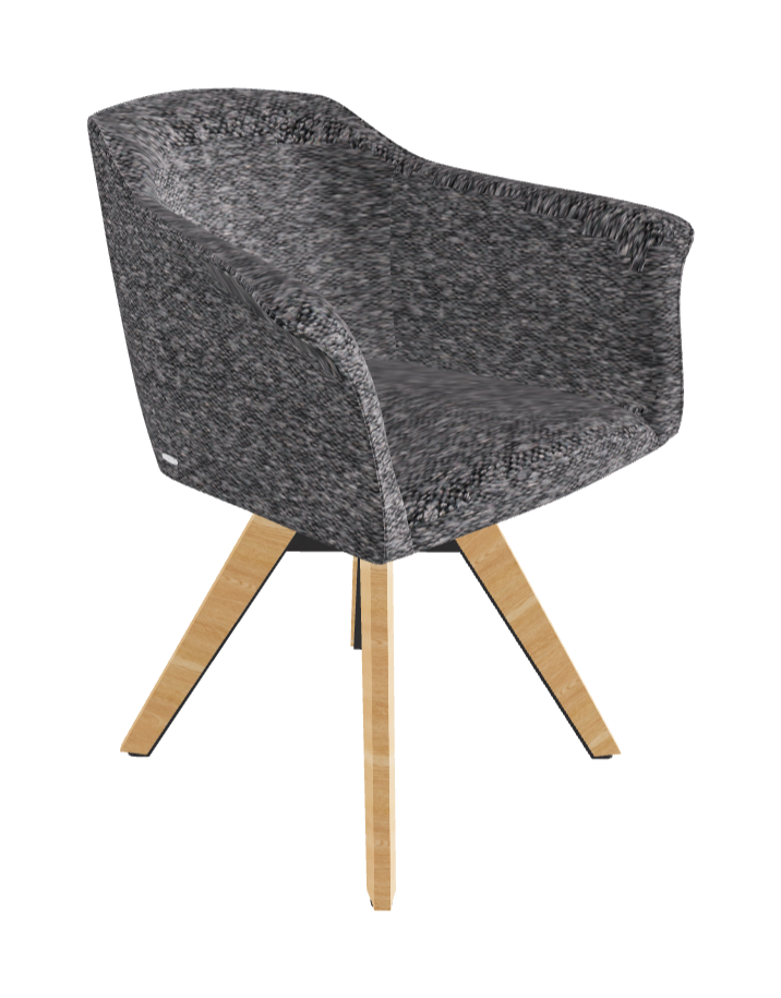 Tyler Swivel Dining Armchair_Graphite Embossed_Natural Ashwood_Fabric_B244