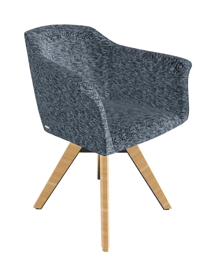 Tyler Swivel Dining Armchair_Graphite Embossed_Natural Ashwood_Fabric_B245