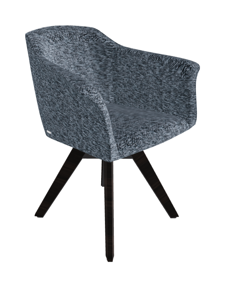Tyler Swivel Dining Armchair_Graphite Embossed_Burned Oak Stained Ashwood_Fabric_B245
