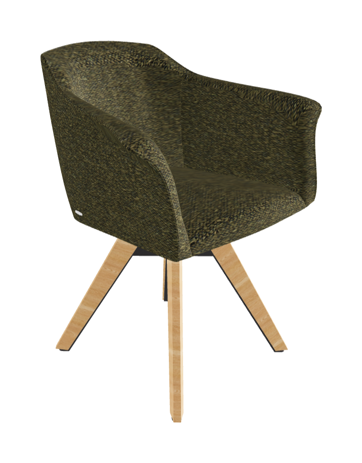 Tyler Swivel Dining Armchair_Graphite Embossed_Natural Ashwood_Fabric_B249