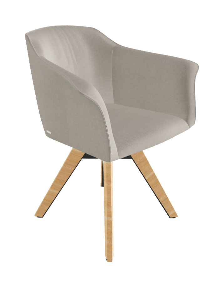 Tyler Swivel Dining Armchair_Graphite Embossed_Natural Ashwood_Fabric_B924