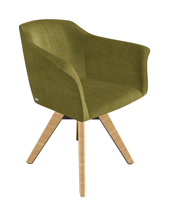Tyler Swivel Dining Armchair_Graphite Embossed_Natural Ashwood_Fabric_B931
