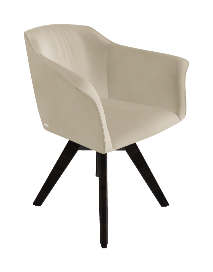 Tyler Swivel Dining Armchair_Graphite Embossed_Burned Oak Stained Ashwood_Micro Nubuk_Sand