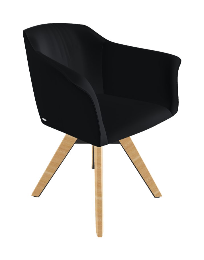 Tyler Swivel Dining Armchair_Graphite Embossed_Natural Ashwood_Soft Leather_Atlantico