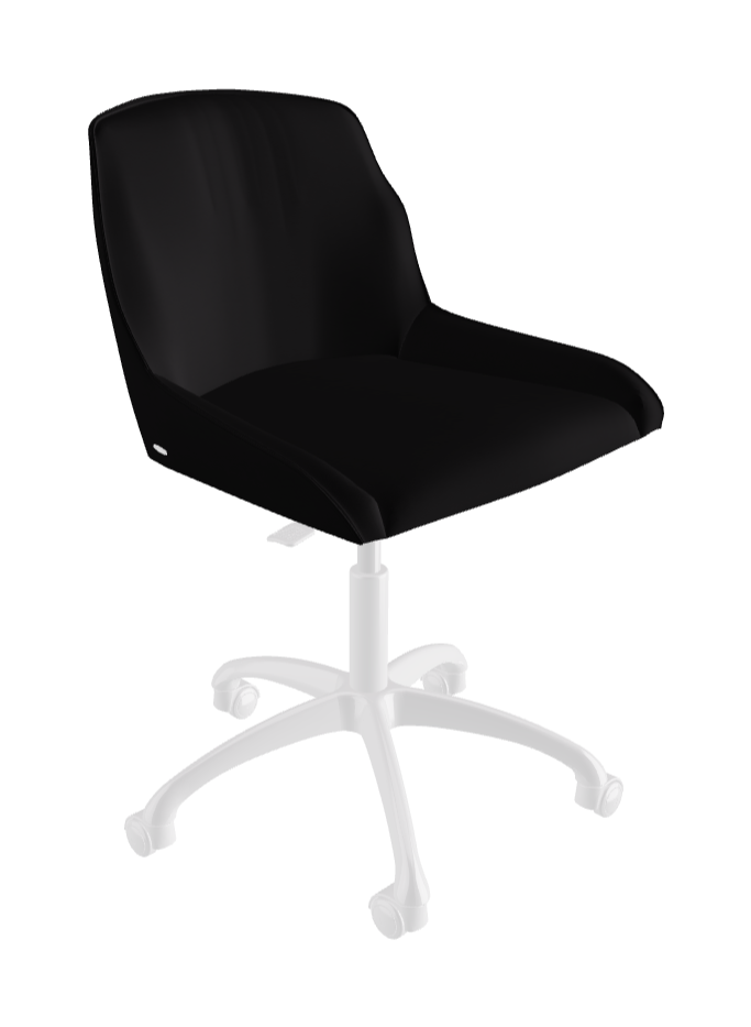 Tyler Wheels Swivel Office Chair_Polished Aluminium_Soft Leather_Nero