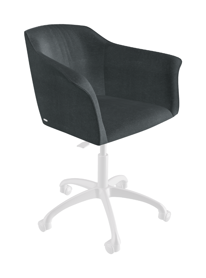 Tyler Wheels Swivel Office Armchair_Polished Aluminium_Fabric_B927