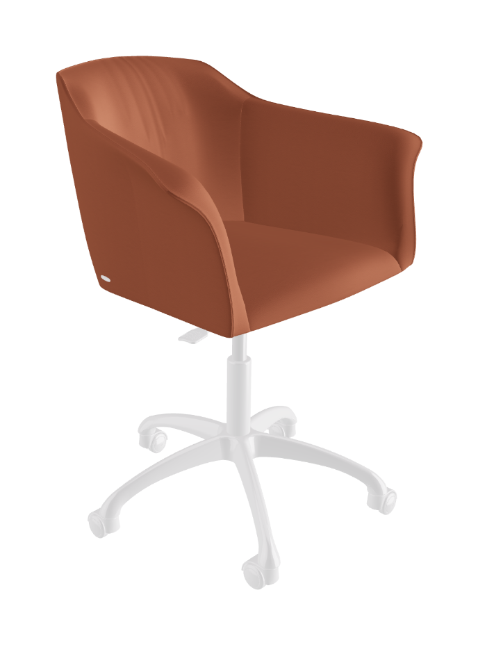 Tyler Wheels Swivel Office Armchair_Polished Aluminium_Soft Leather_Canyon