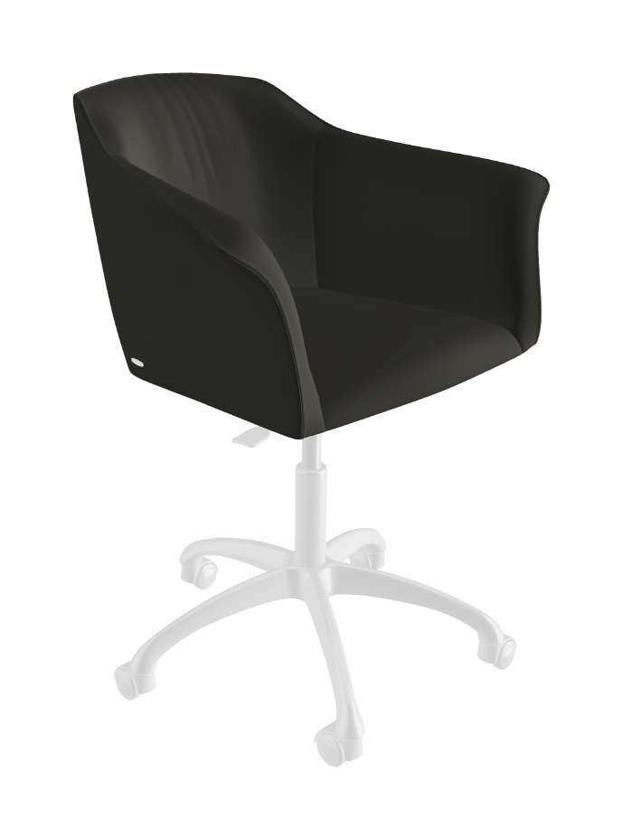 Tyler Wheels Swivel Office Armchair_Polished Aluminium_Synthetic Leather_London