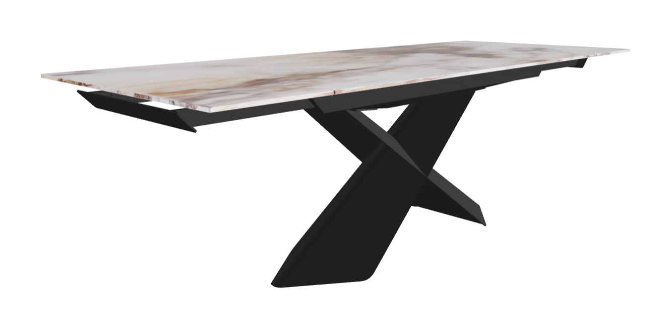 160-236×90×74h_CrystalArt Cotopaxi Marble_Black Embossed_Extended