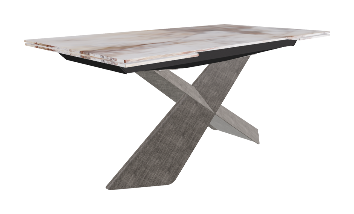160-236×90×74h_CrystalArt Cotopaxi Marble_Brushed Grey_Closed