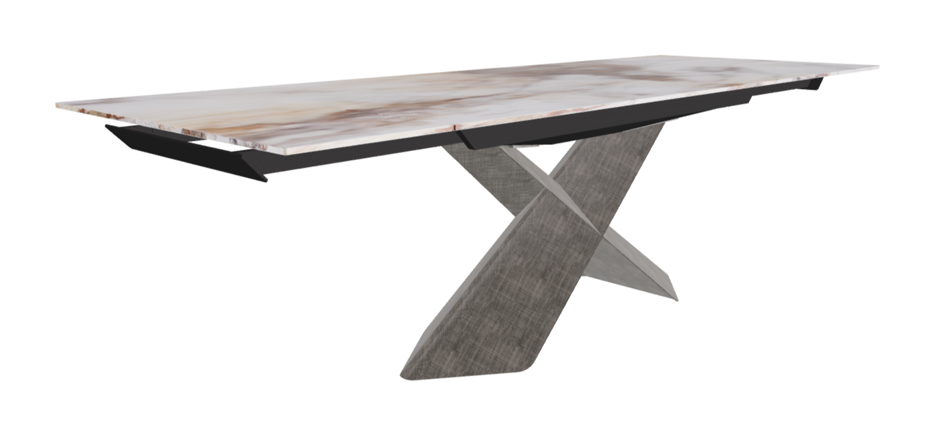 182-258×90×74h_CrystalArt Cotopaxi Marble_Brushed Grey_Extended