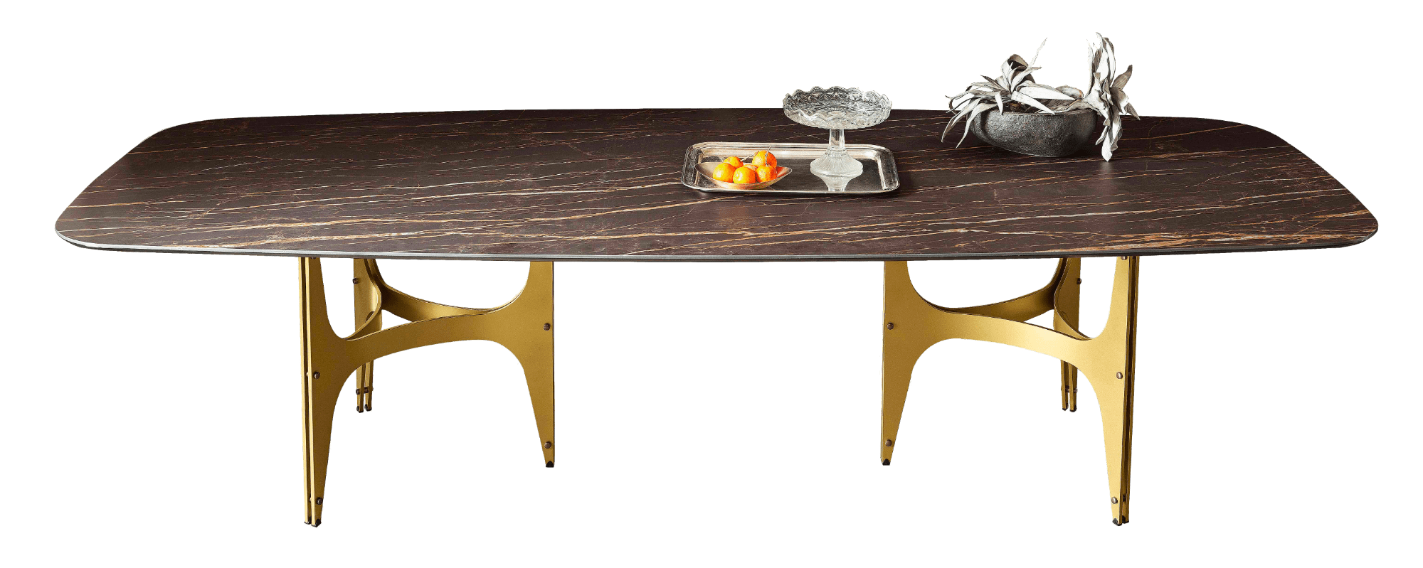 Universe Xxl Fixed table with barrel shaped top in SuperMarble