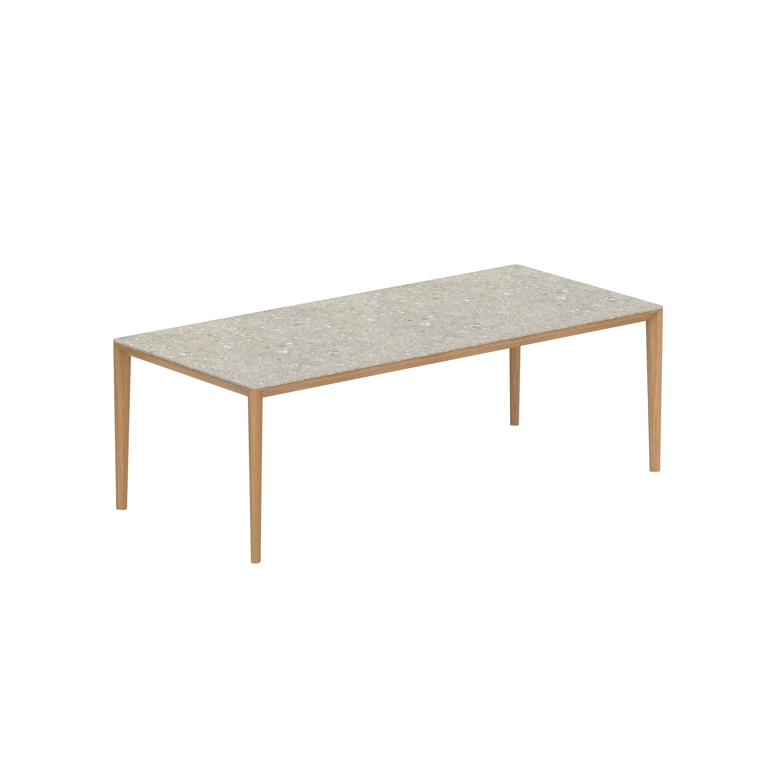 U-Nite Table 220x100cm Teak With Ceramic Tabletop In Ceppo Dolomitica