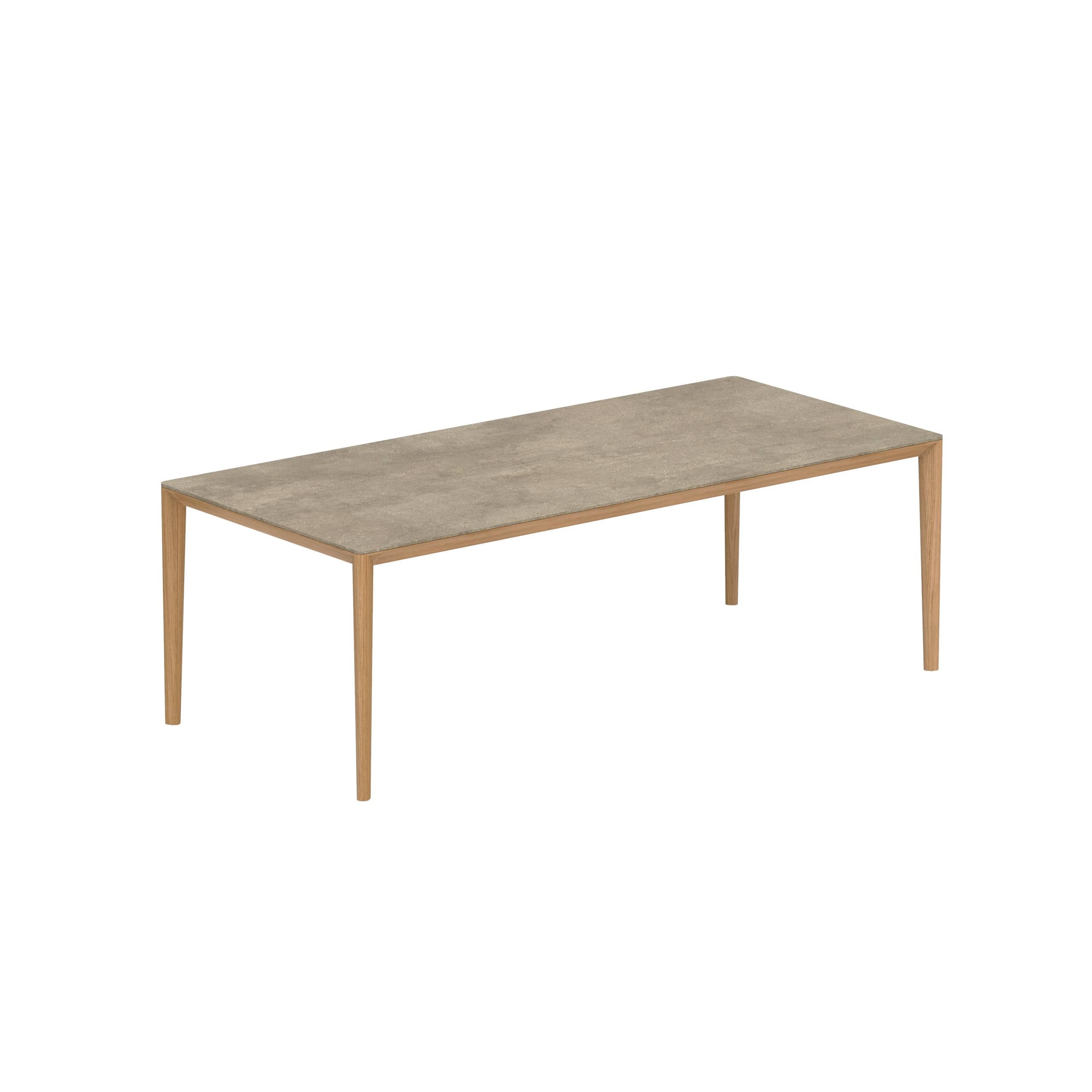 U-Nite Table 220x100cm Teak With Ceramic Tabletop In Terra Sabbia