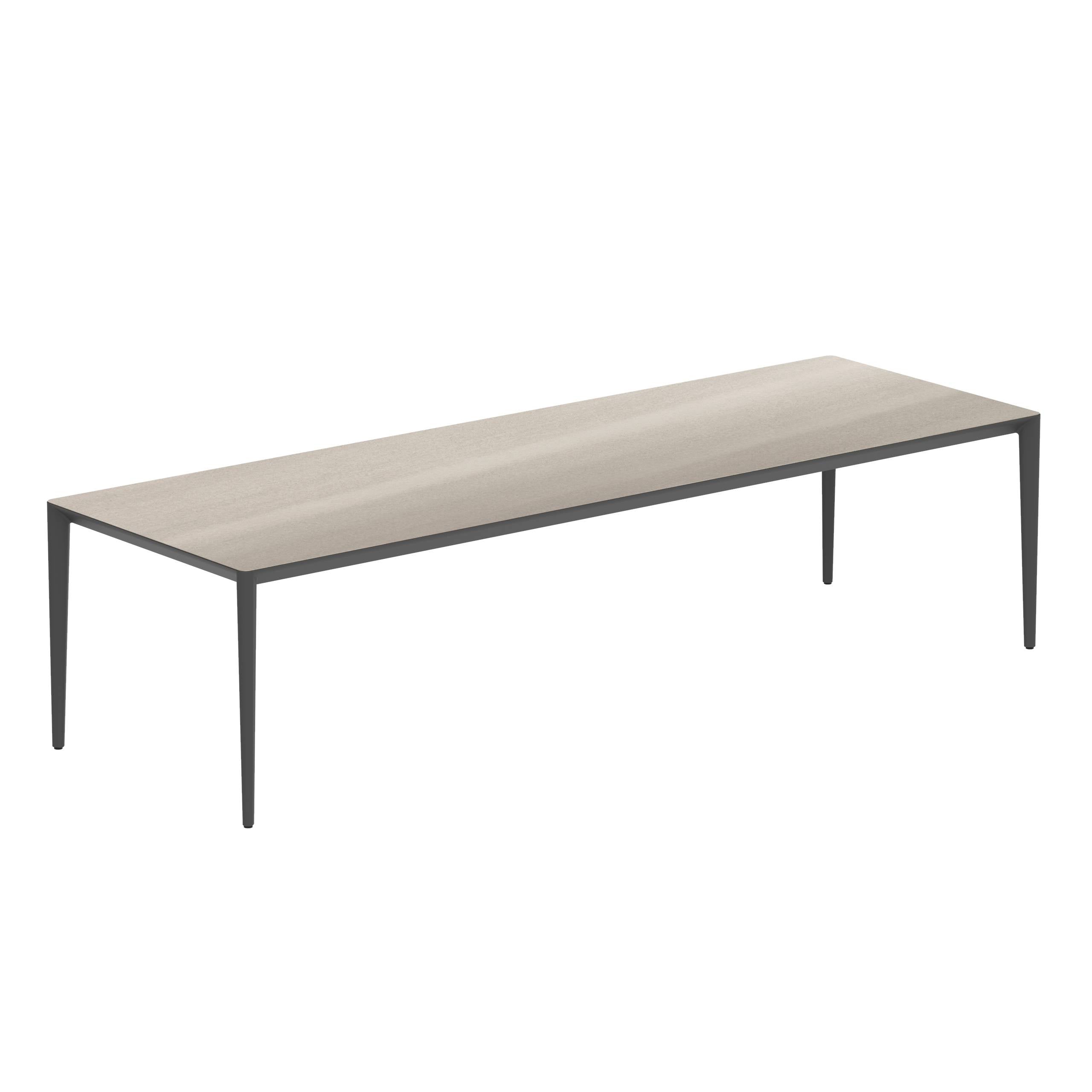 U-Nite Table 300x100cm Anthracite With Ceramic Tabletop In Taupe Grey