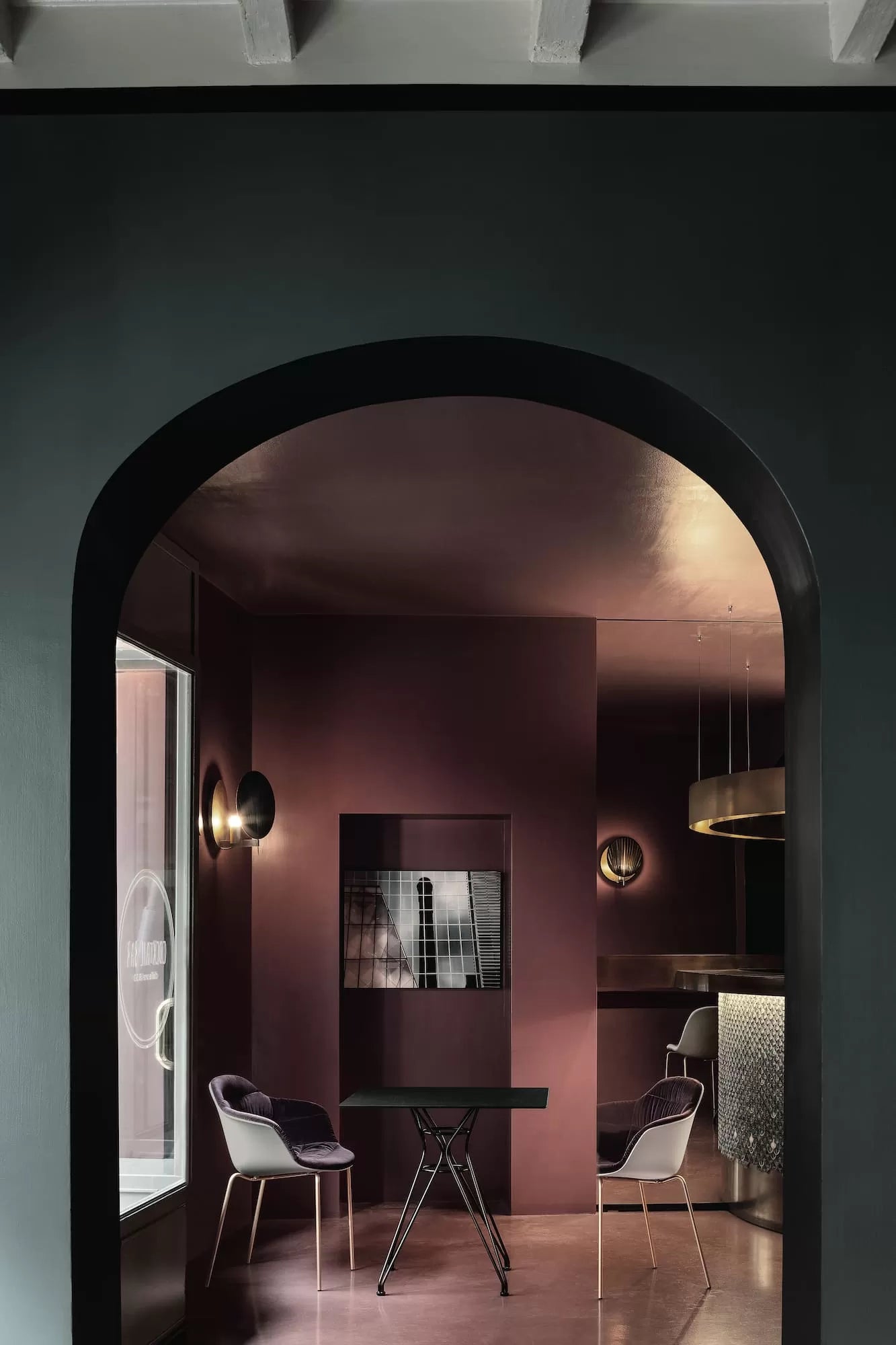 Bontempi Casa Mood Upholstered Dining Chair With Metal Frame & Arms