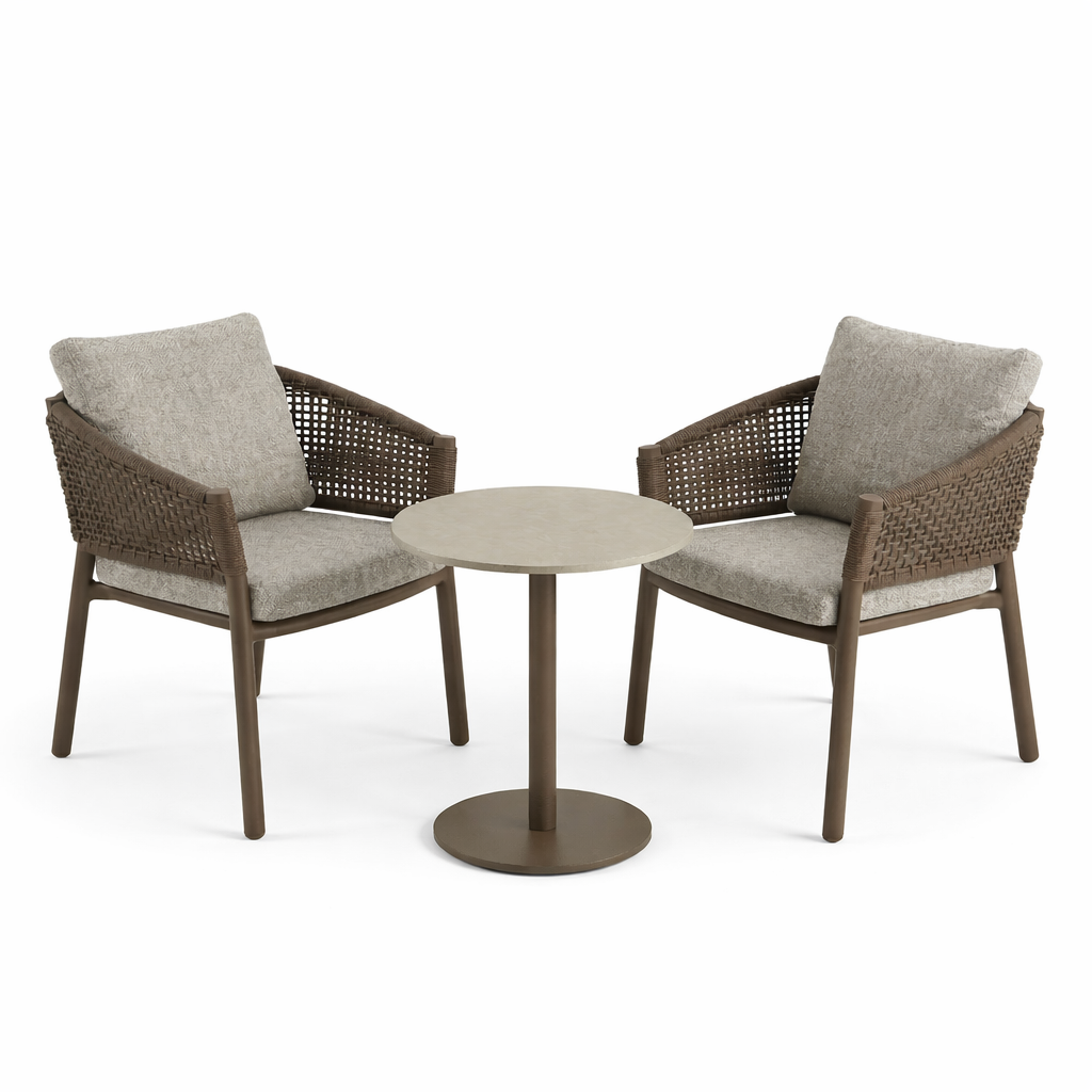 4 Seasons Outdoor Virello 2 Seat CPT60cm Round Ceramic Bistro Table