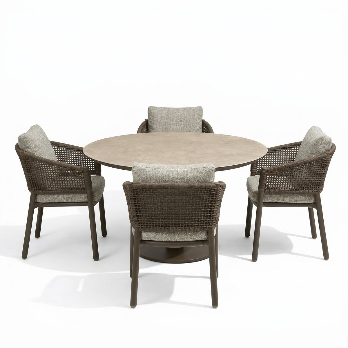 4 Seasons Outdoor Virello 4 Seat Sarah 120cm Round Ceramic Dining Table