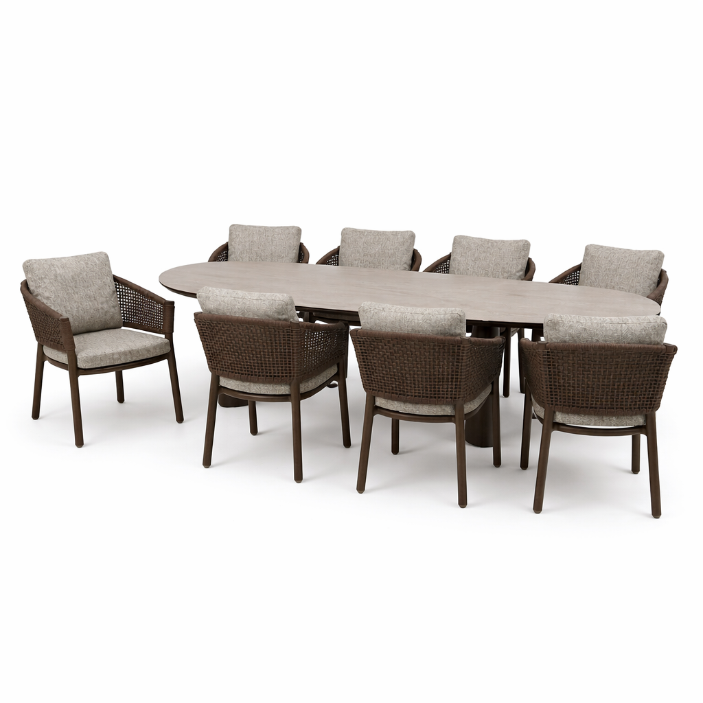 4 Seasons Outdoor Virello 8 Seat Denia 290cm Mango Ceramic Dining Table
