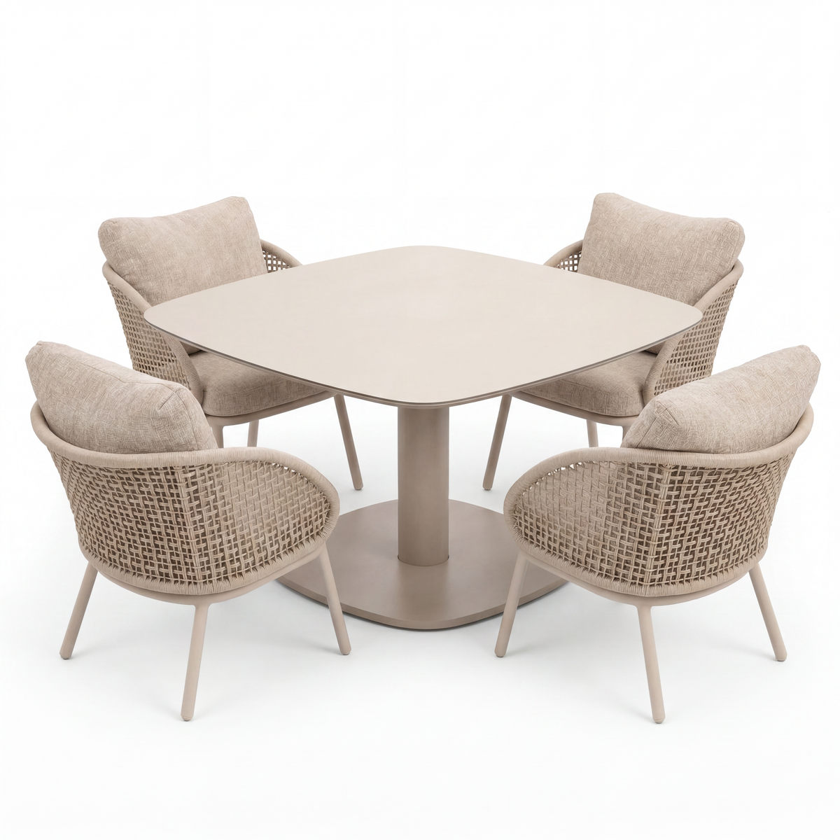 4 Seasons Outdoor Wave 4 Seat Paros HAT100cm Drum Ceramic Dining Table