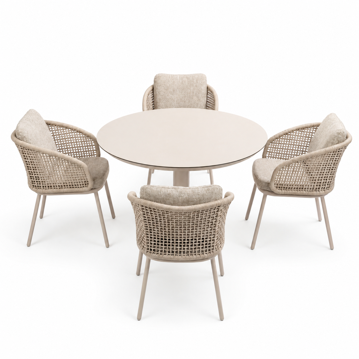 4 Seasons Outdoor Wave 4 Seat Sarah 120cm Round Ceramic Dining Table