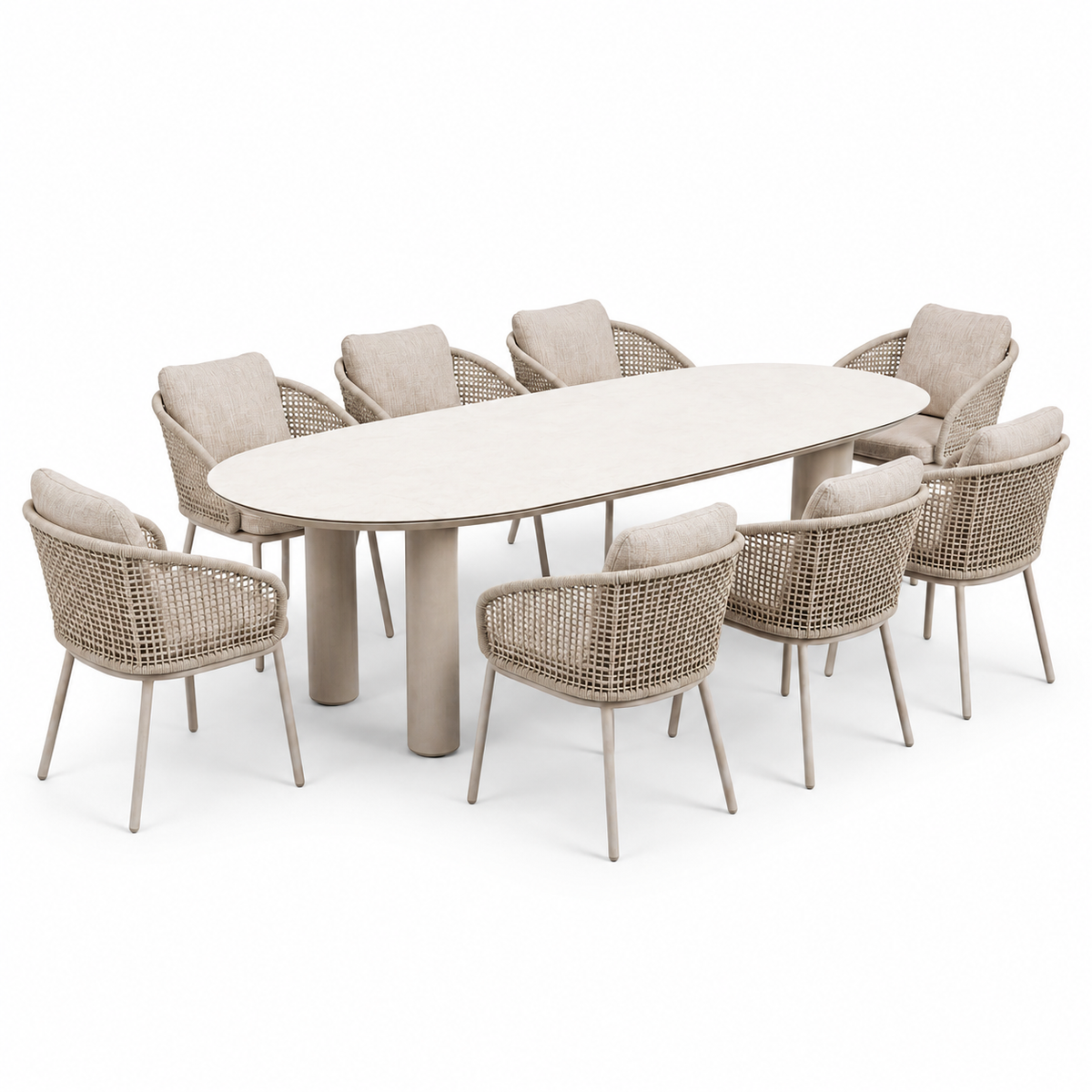 4 Seasons Outdoor Wave 8 Seat Denia 290cm Mango Ceramic Dining Table