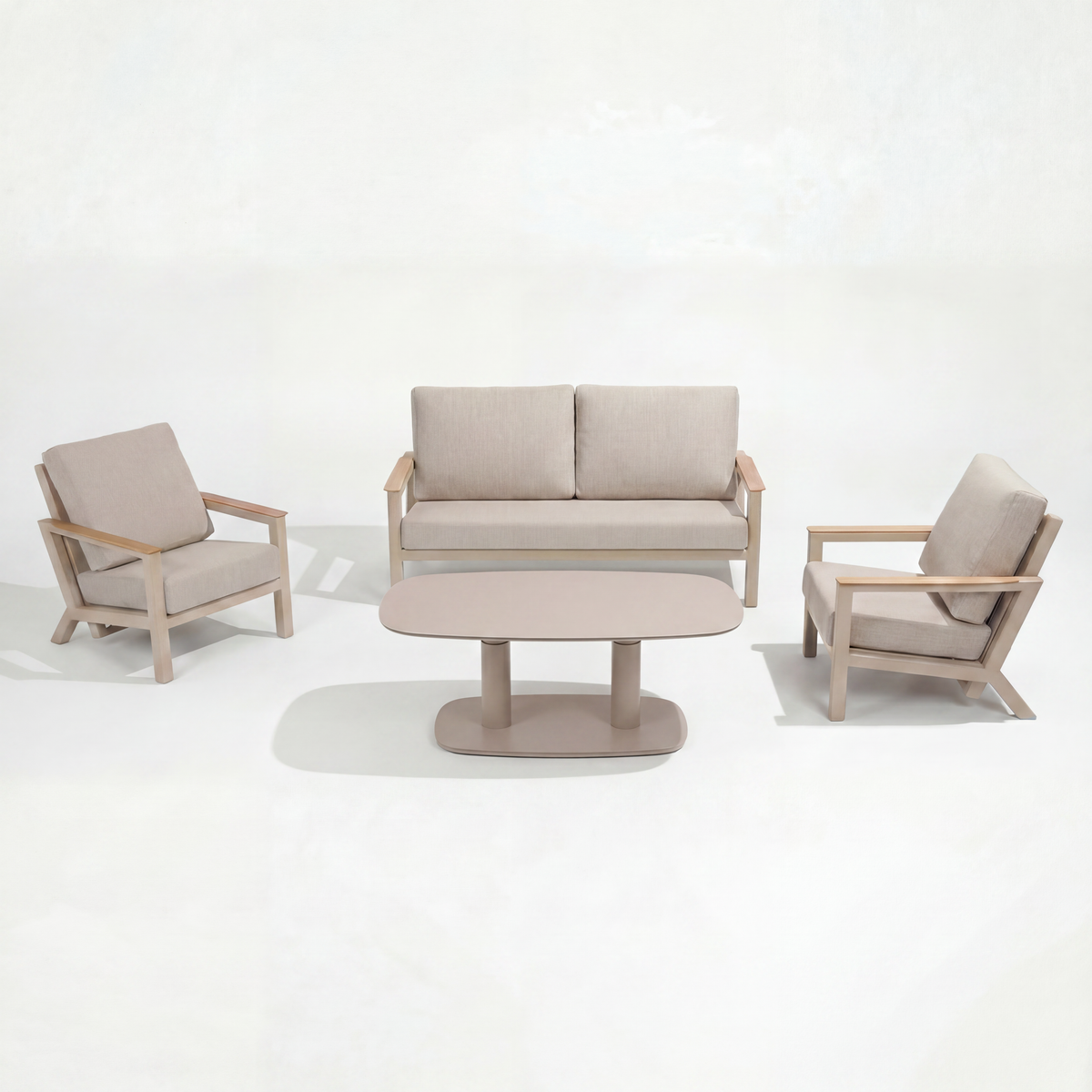 4 Seasons Outdoor Xara 5 Seat Lounge With Coffee Tables & Footstools