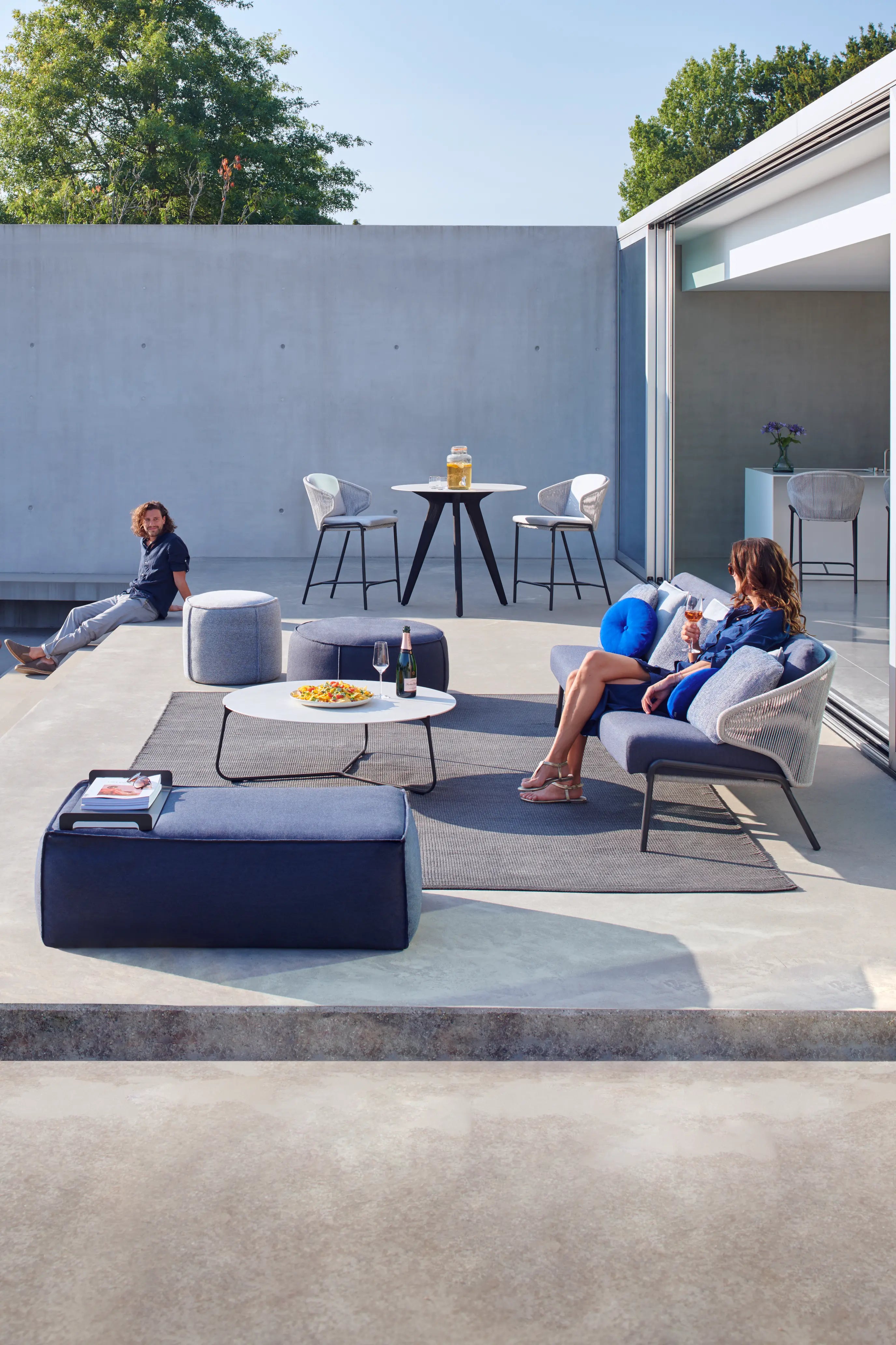 Manutti Radoc Counter Height Stool with Back