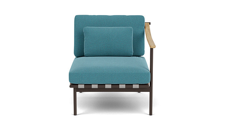 Barlow Tyrie Around Deep Seating Single Lounge Chair with Teak Right Arm