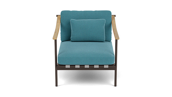Barlow Tyrie Around Deep Seating Single Lounge Chair with Teak Arms