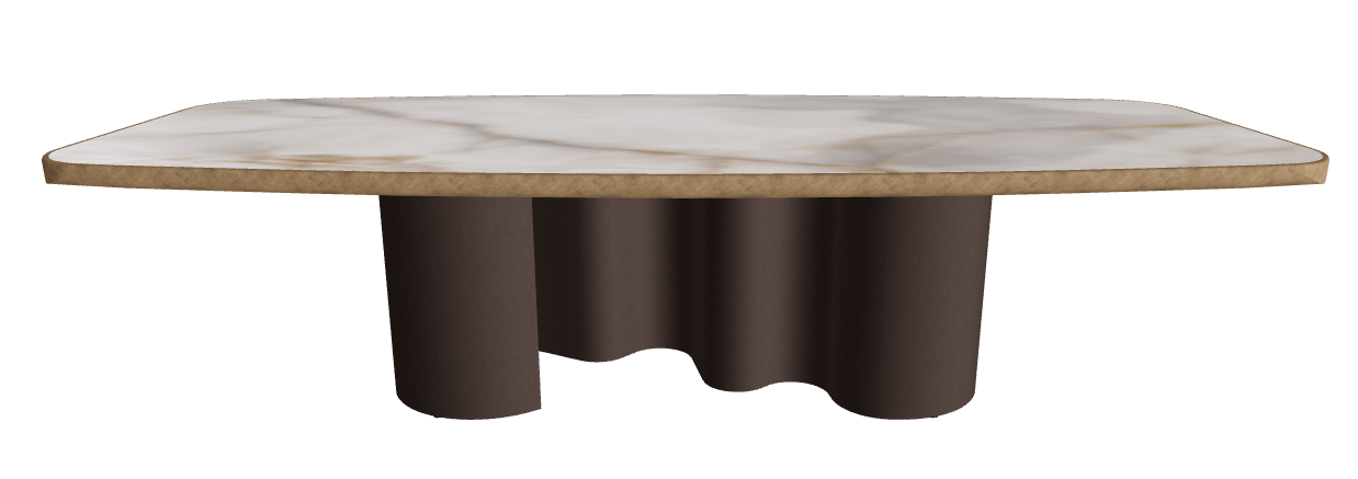 300x128x75h Barrel Shaped_Alabastro_Bronze Embossed_Brushed Bronze