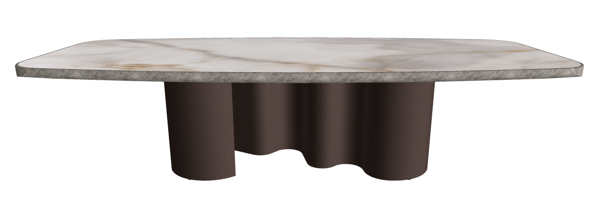 300x128x75h Barrel Shaped_Alabastro_Bronze Embossed_Brushed Grey