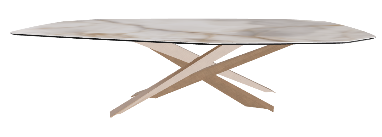 300x130x74.5h Polygon Shaped_Alabastro_Brushed Bronze