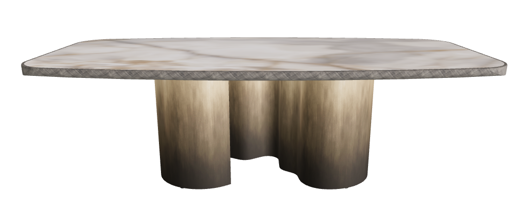 240x120x75h Barrel Shaped_Alabastro_Oxy Brass_Brushed Grey