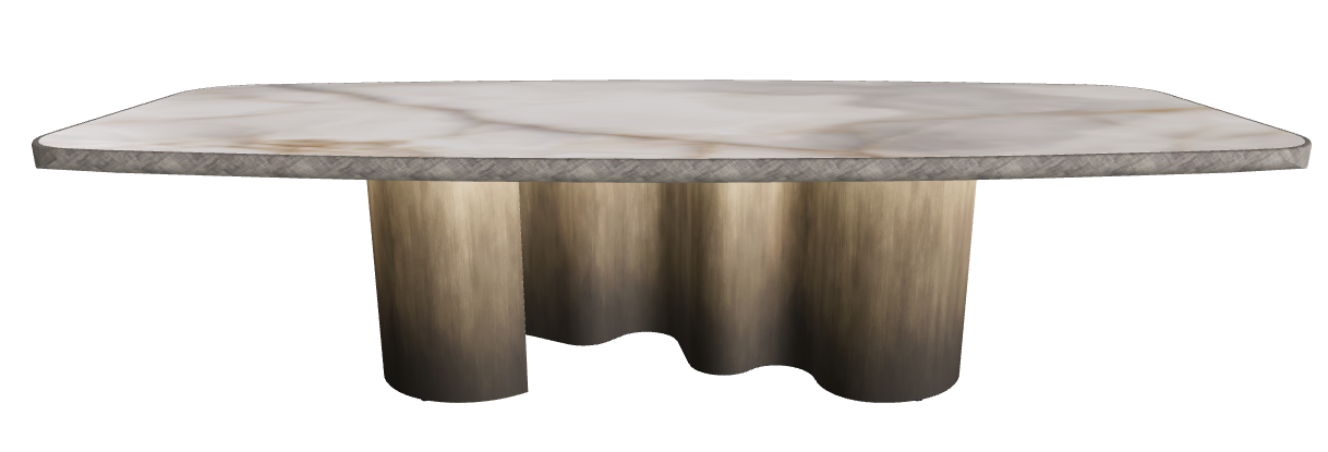 300x128x75h Barrel Shaped_Alabastro_Oxy Brass_Brushed Grey