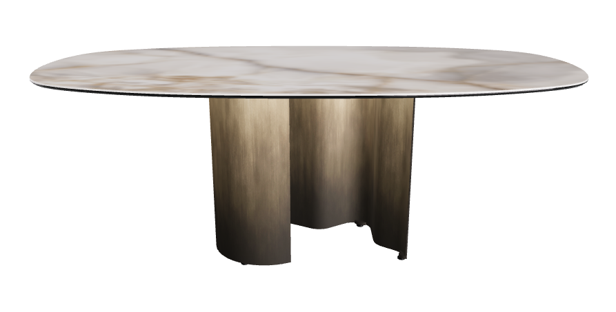 200x100x74h Bisuit Shaped_Alabastro_Oxy Brass