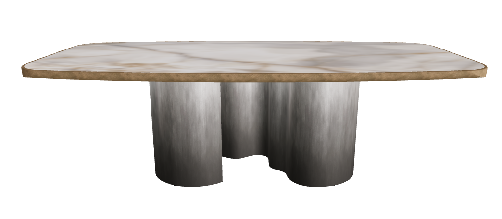 240x120x75h Barrel Shaped_Alabastro_Oxy Grey_Brushed Bronze
