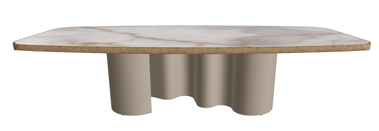 300x128x75h Barrel Shaped_Alabastro_Titanium Embossed_Brushed Bronze