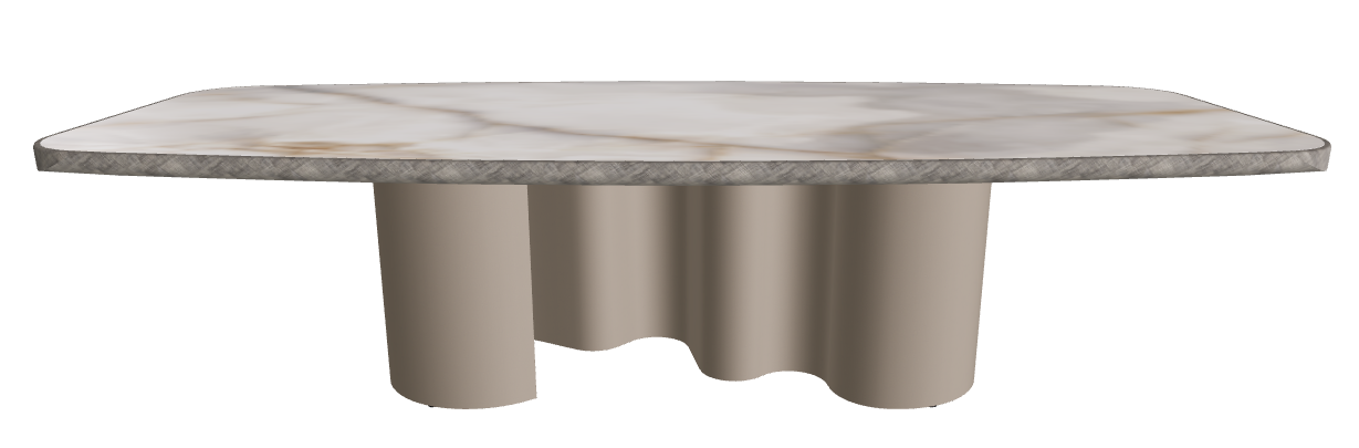 300x128x75h Barrel Shaped_Alabastro_Titanium Embossed_Brushed Grey