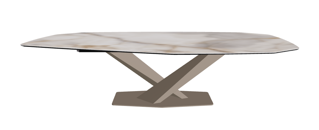 Cattelan Italia Stratos Keramik Biscuit & Polygon Shaped Dining Table