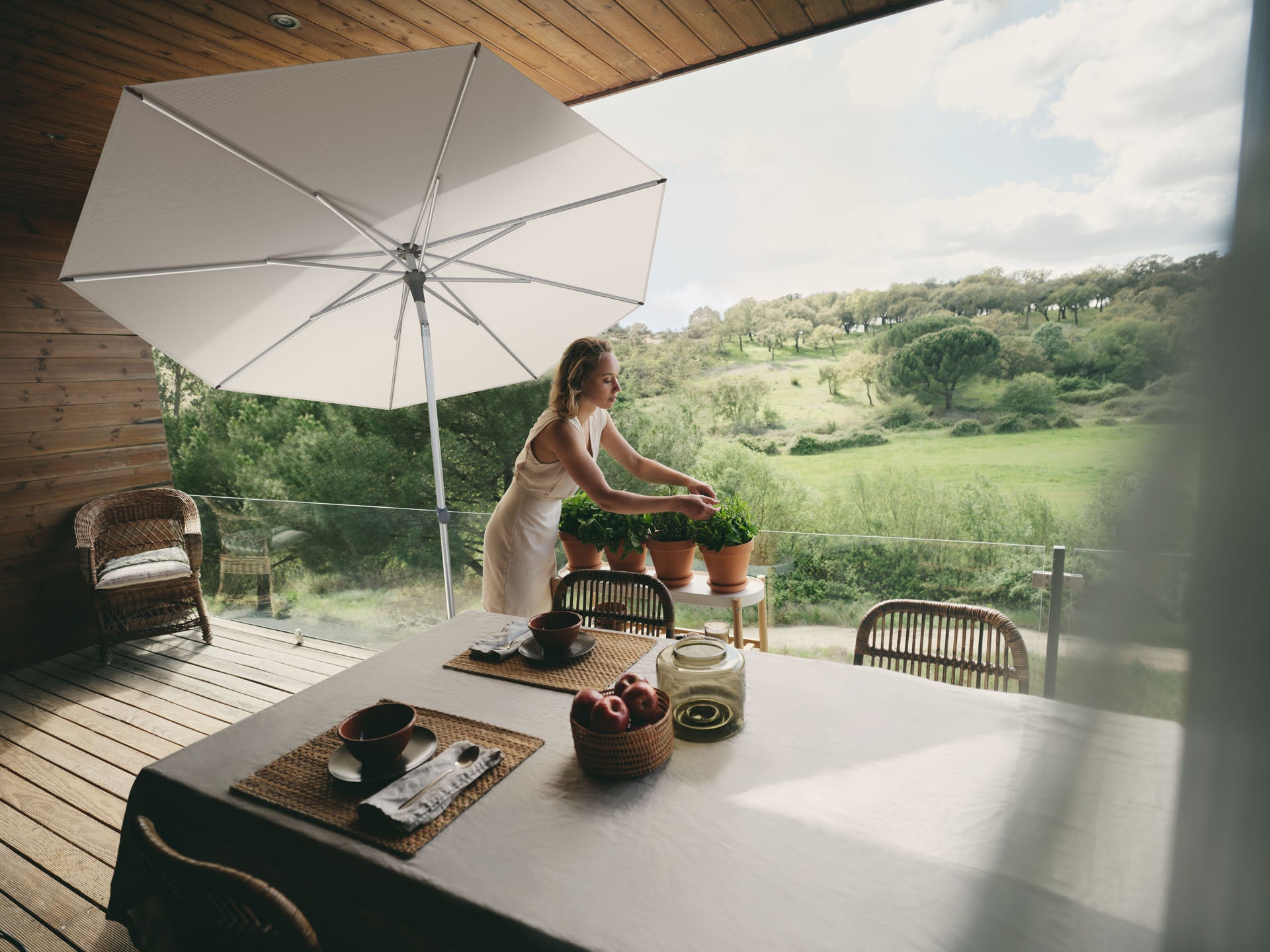 Glatz Smart Parasol 240 x 240 cm Anodised