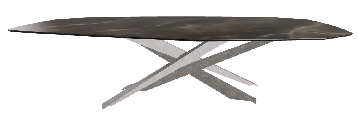 300x130x74.5h Polygon Shaped_Andromeda_Brushed Grey