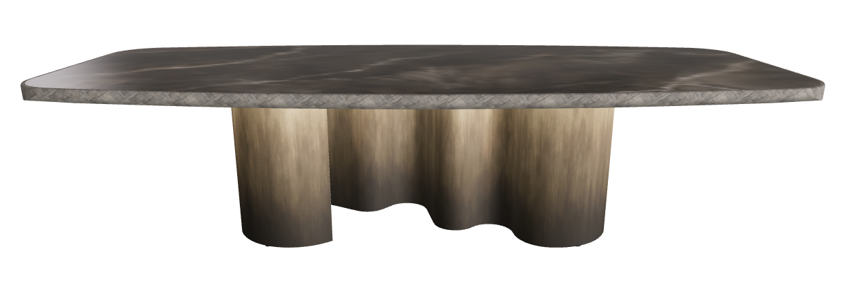 300x128x75h Barrel Shaped_Andromeda_Oxy Brass_Brushed Grey