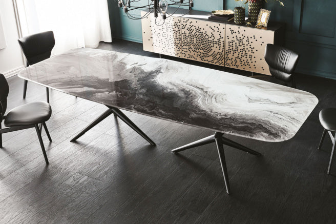 Cattelan Italia Atlantis Crystalart Rectangular & Barrel-Shaped Dining Table