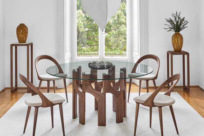 Porada Augusto Glass Round Dining Table