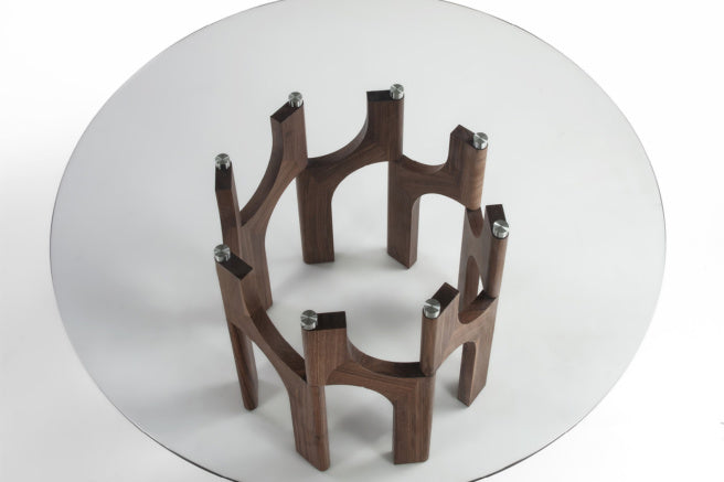 Porada Augusto Glass Round Dining Table