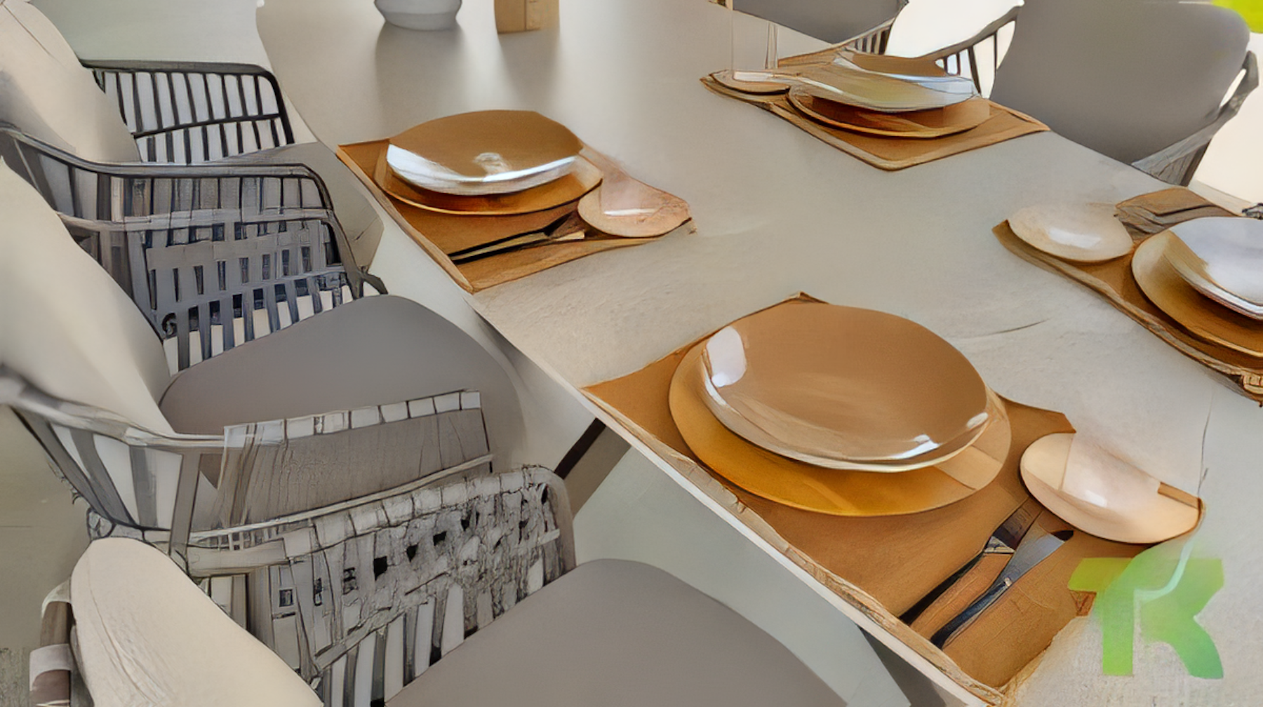 4 Seasons Outdoor Prado Barrel Shaped Ceramic Terre Dining Table 240 X 105 X 75 cm With Latte Legs