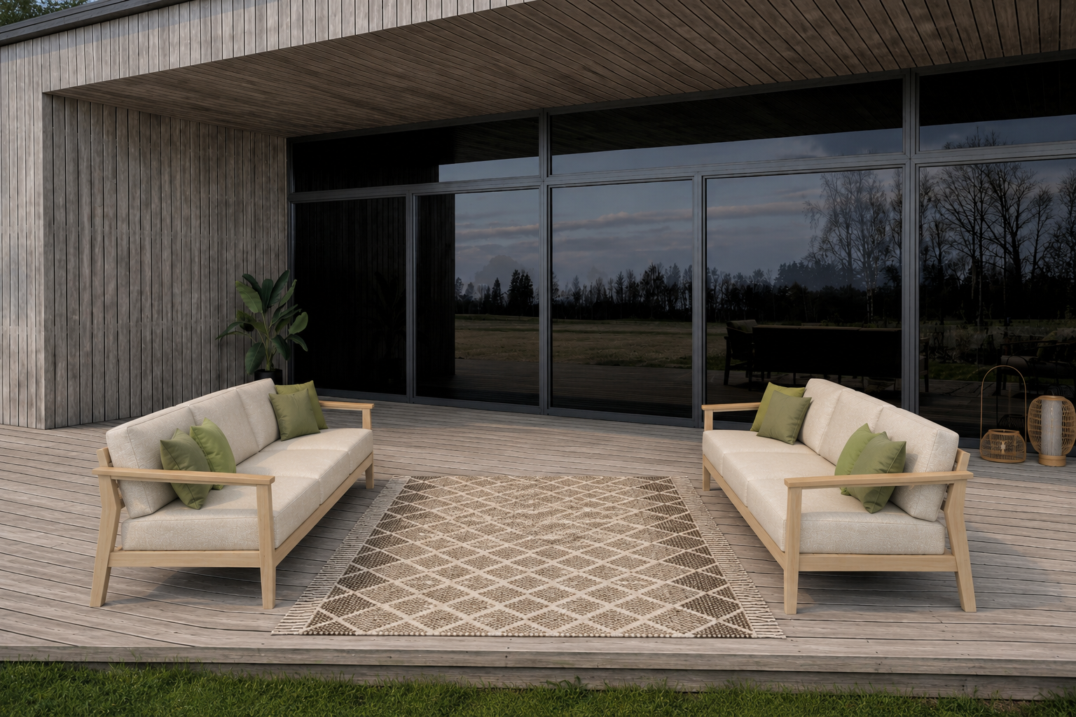 4 Seasons Outdoor Olivia 3-Seater Sofa Set – Set of 2