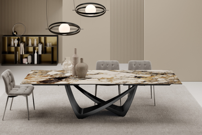 Bontempi Casa Bach 53.85 Rectangular Extendable Dining Table
